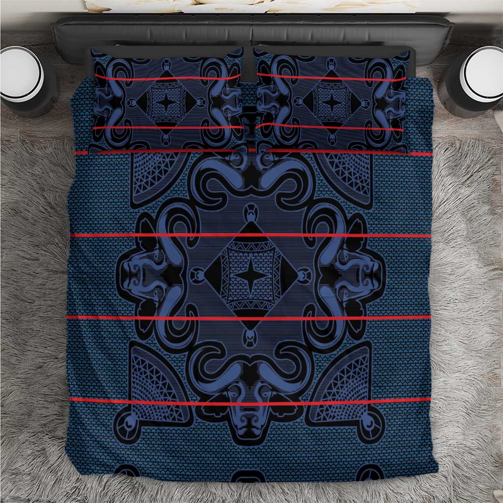 Basotho Blanket Bedding Set Lesotho Motlatsi Seanamarena Heritage - Blue LT15