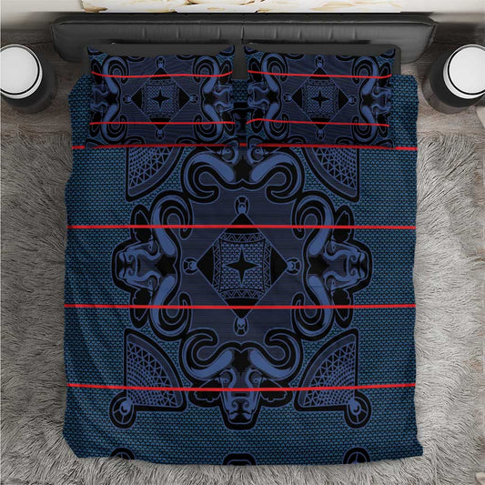 Basotho Blanket Bedding Set Lesotho Motlatsi Seanamarena Heritage - Blue LT15