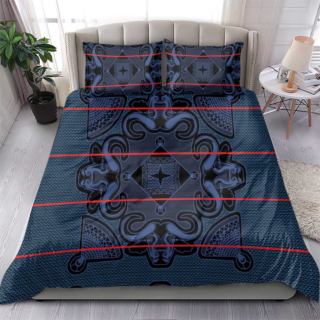 Basotho Blanket Bedding Set Lesotho Motlatsi Seanamarena Heritage - Blue LT15