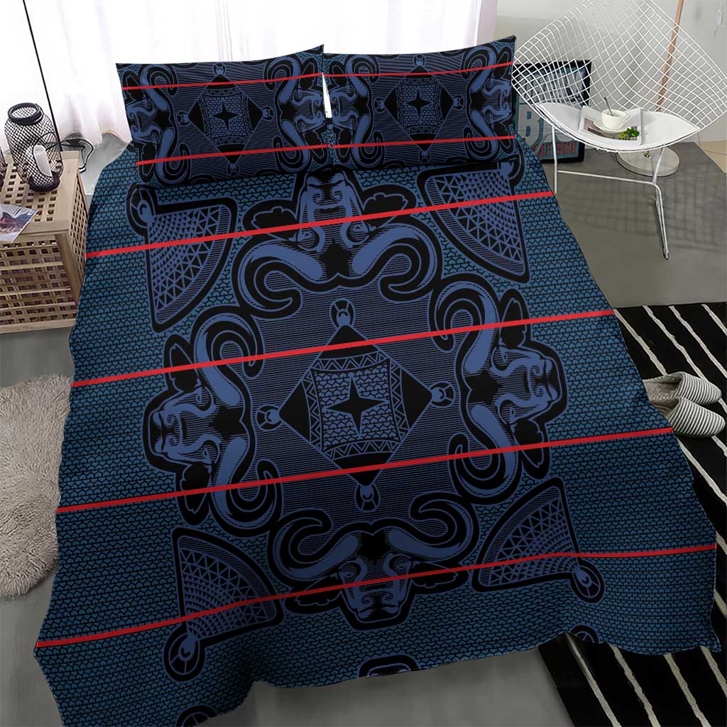 Basotho Blanket Bedding Set Lesotho Motlatsi Seanamarena Heritage - Blue LT15
