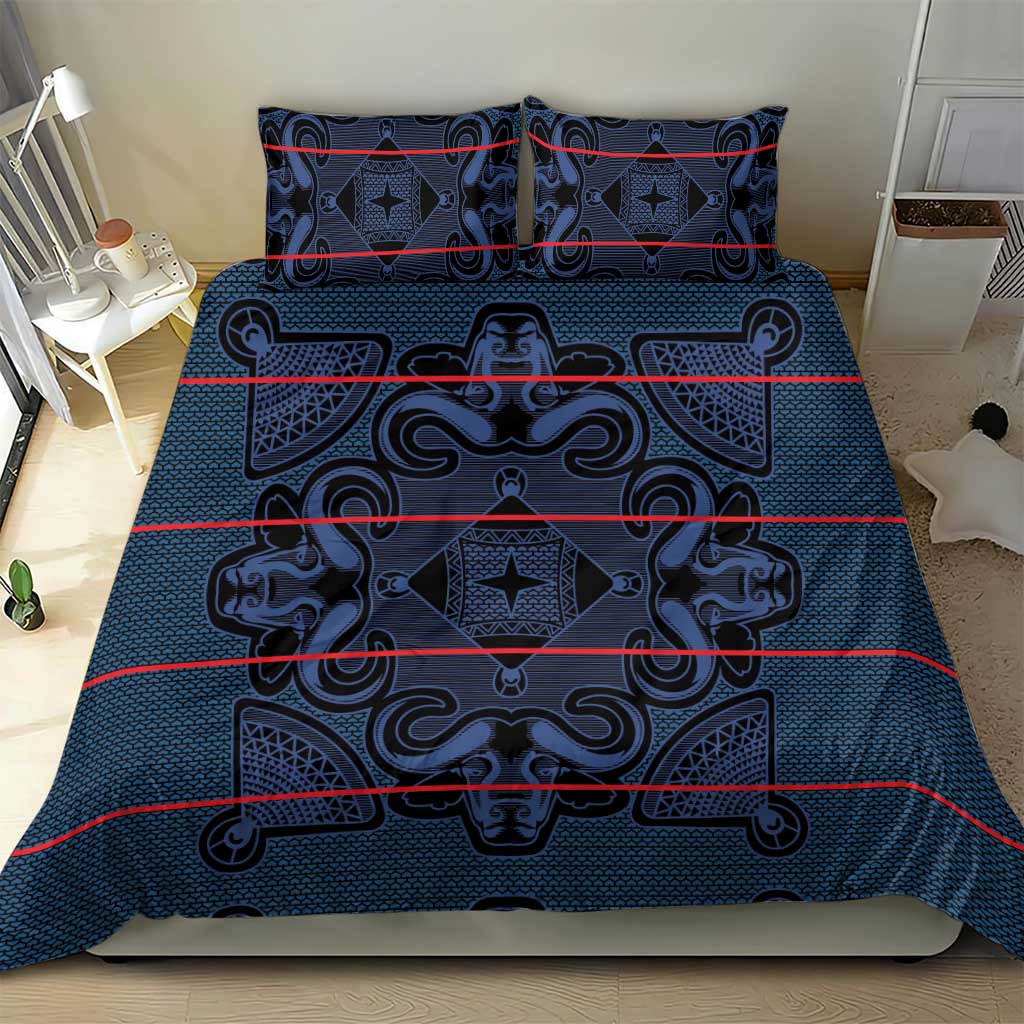 Basotho Blanket Bedding Set Lesotho Motlatsi Seanamarena Heritage - Blue LT15