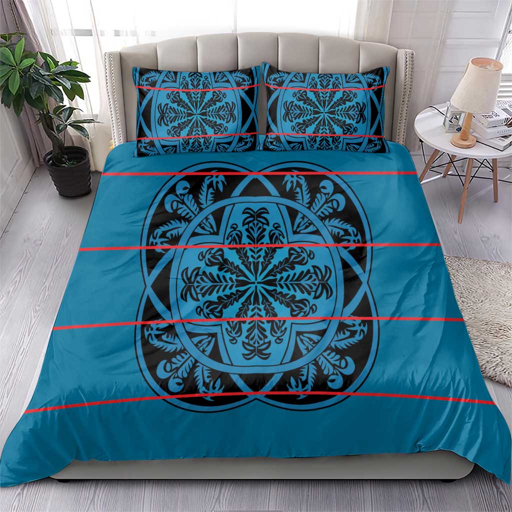 Basotho Blanket Bedding Set Lesotho Kharetsa Seanamarena Heritage - Blue LT15