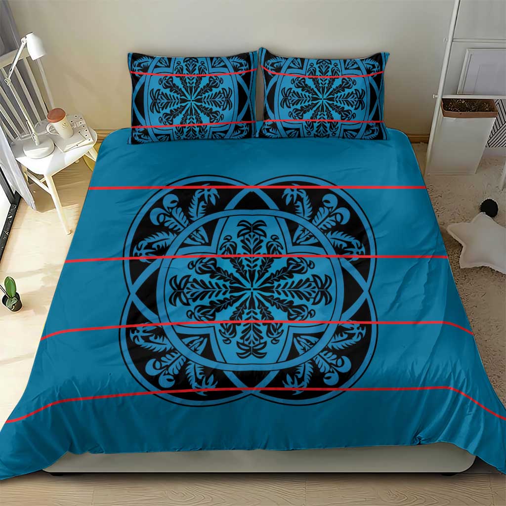 Basotho Blanket Bedding Set Lesotho Kharetsa Seanamarena Heritage - Blue LT15