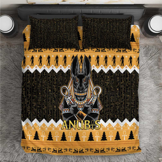 Afro Ancient Egyptian Bedding Set Anubis - Merry Christmas LT15