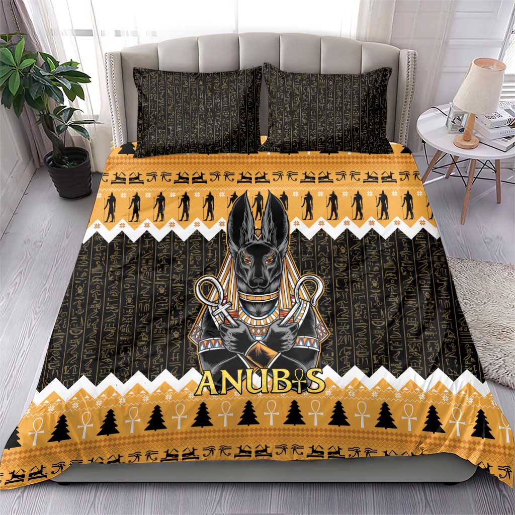 Afro Ancient Egyptian Bedding Set Anubis - Merry Christmas LT15