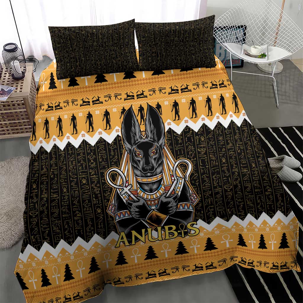 Afro Ancient Egyptian Bedding Set Anubis - Merry Christmas LT15