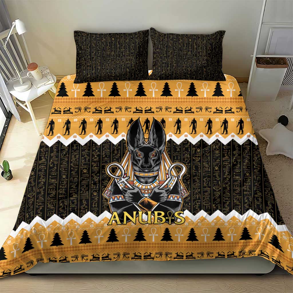 Afro Ancient Egyptian Bedding Set Anubis - Merry Christmas LT15