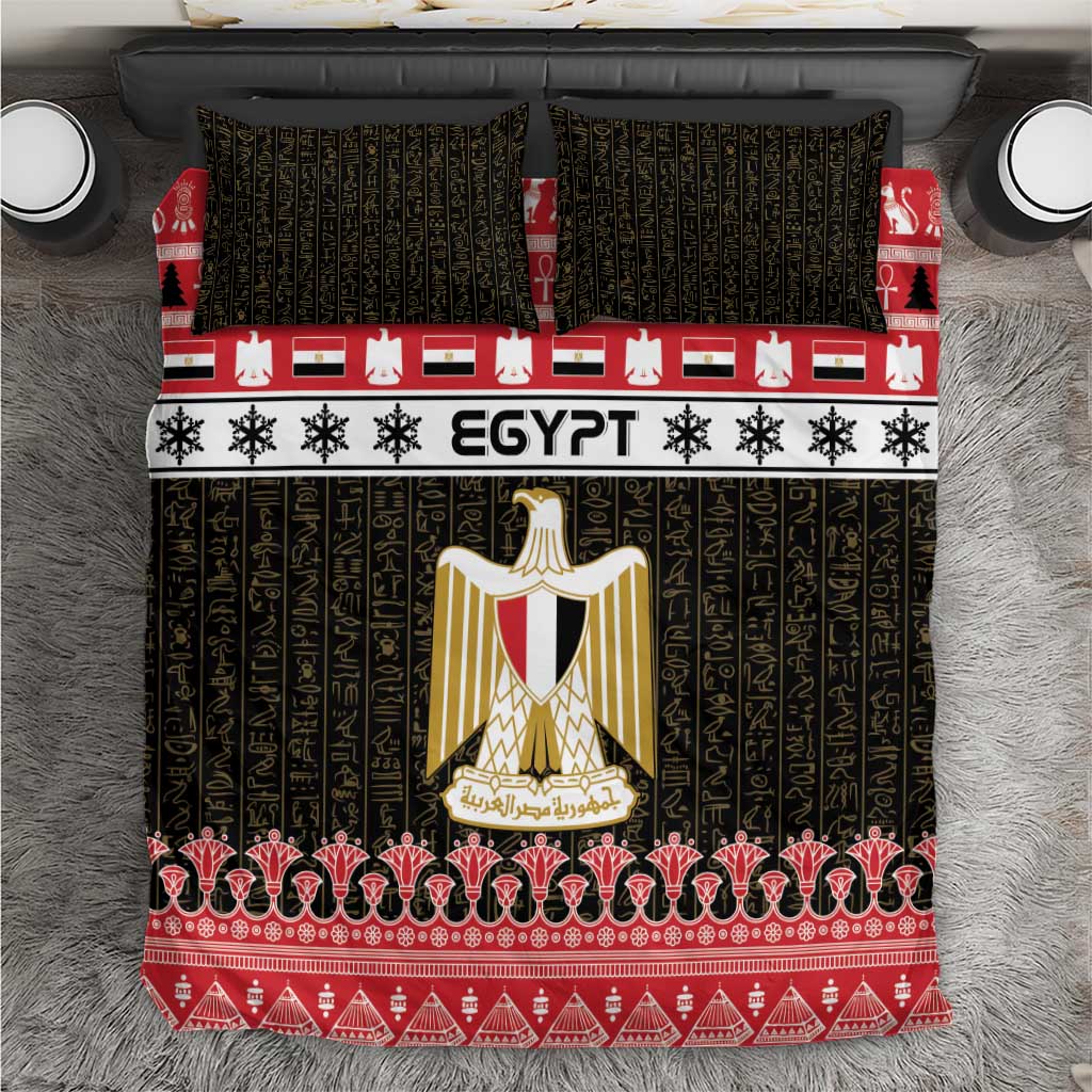 Afro Egypt Christmas Bedding Set Coat Of Arms Mix Egyptian Pattern LT15