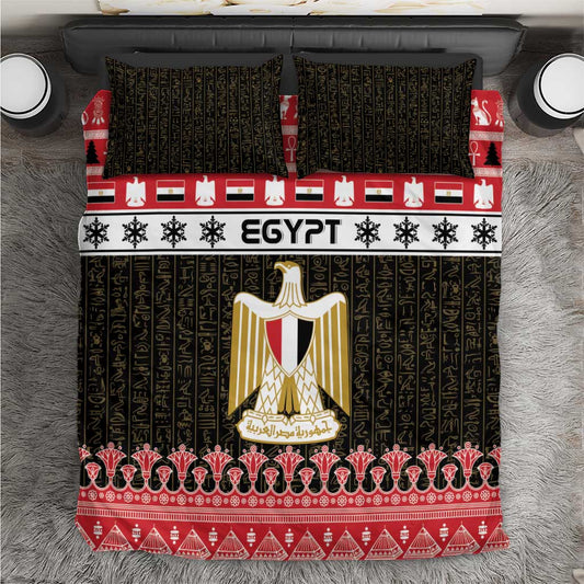 Afro Egypt Christmas Bedding Set Coat Of Arms Mix Egyptian Pattern LT15