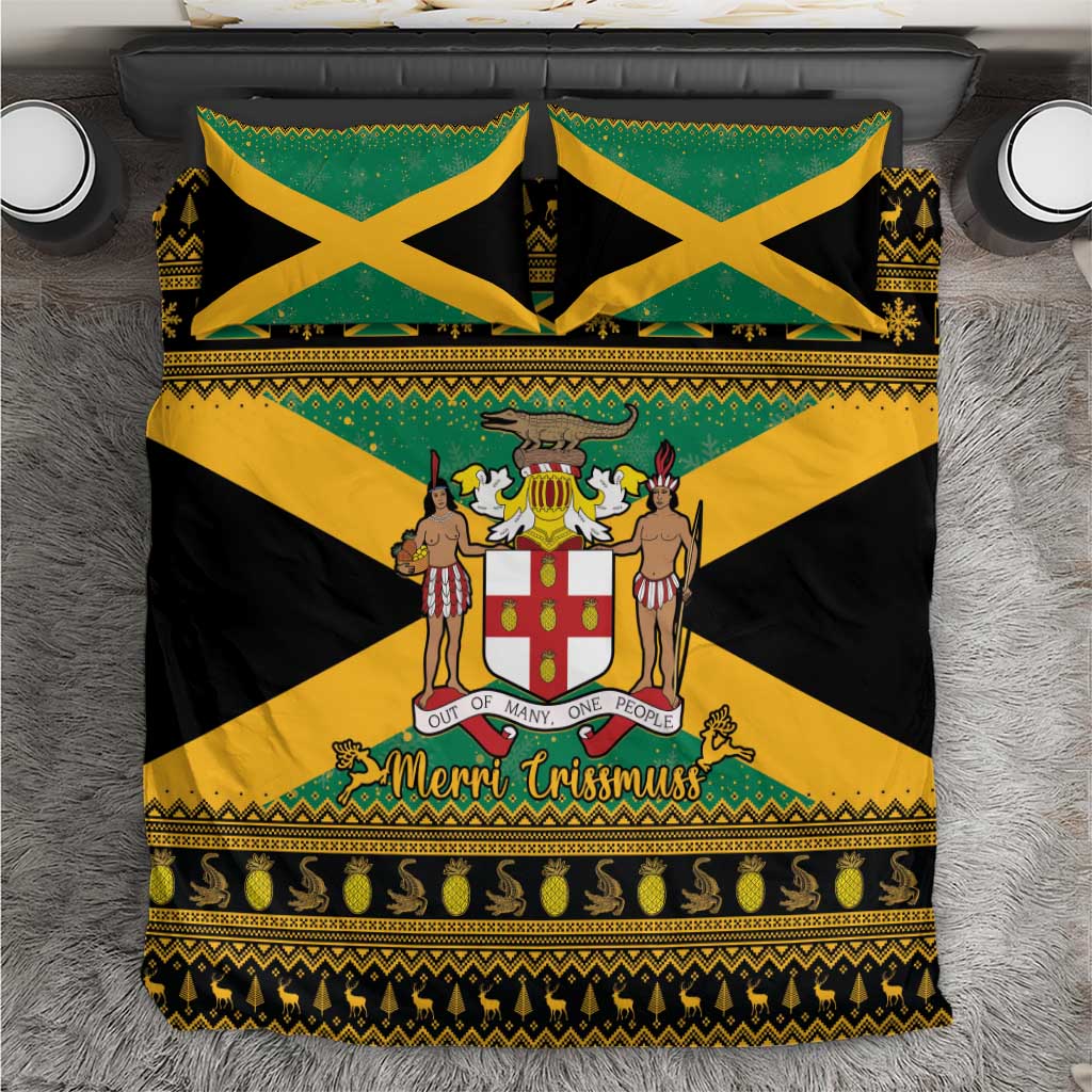 Afro-Jamaicans Bedding Set Coat Of Arms - Merry Christmas LT15