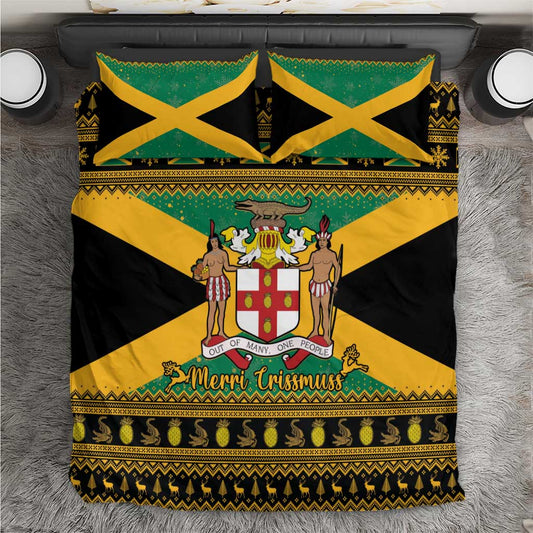 Afro-Jamaicans Bedding Set Coat Of Arms - Merry Christmas LT15