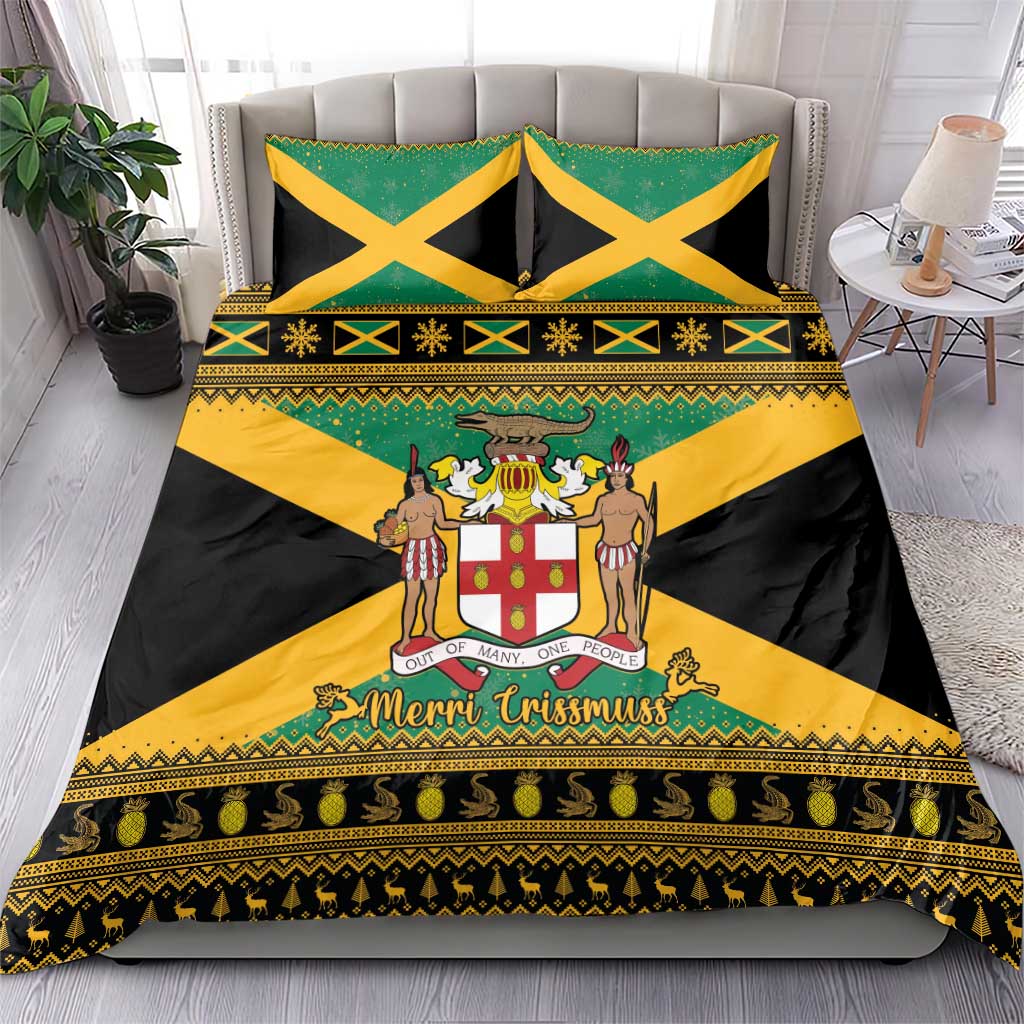 Afro-Jamaicans Bedding Set Coat Of Arms - Merry Christmas LT15