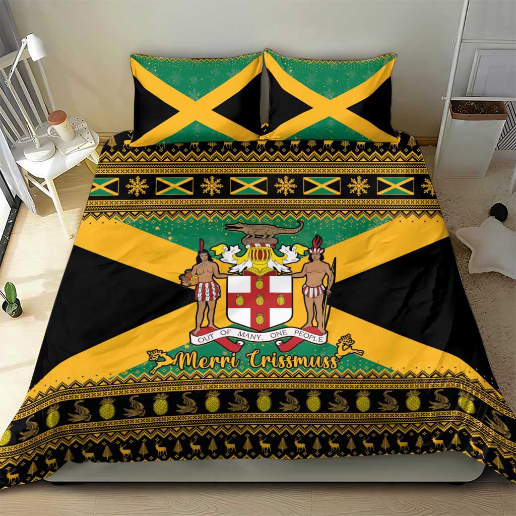 Afro-Jamaicans Bedding Set Coat Of Arms - Merry Christmas LT15