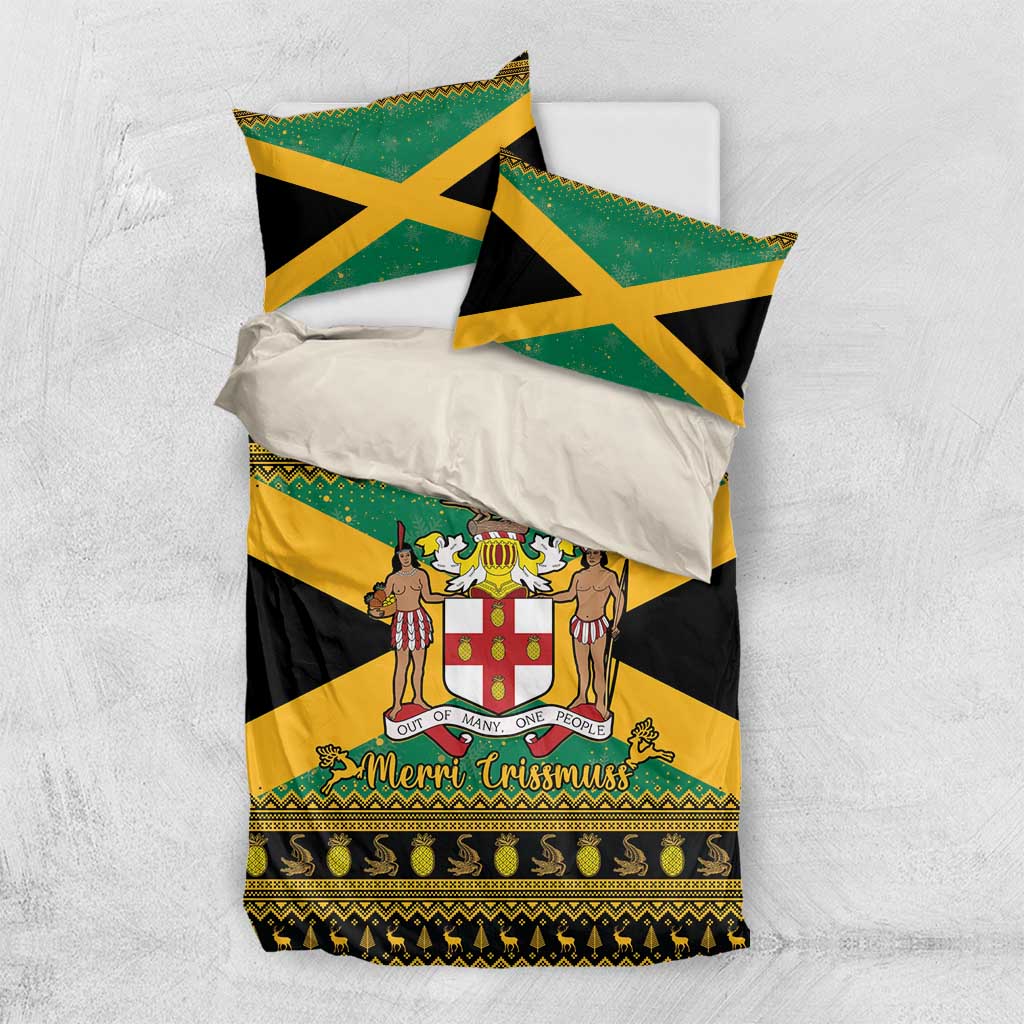 Afro-Jamaicans Bedding Set Coat Of Arms - Merry Christmas LT15