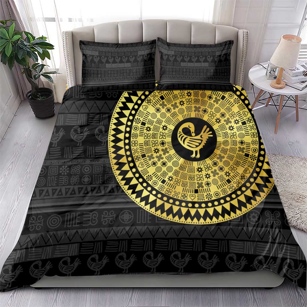 African Adinkra Bedding Set Sankofa Bird - Gold Version - Chest Arm Tattoo LT15