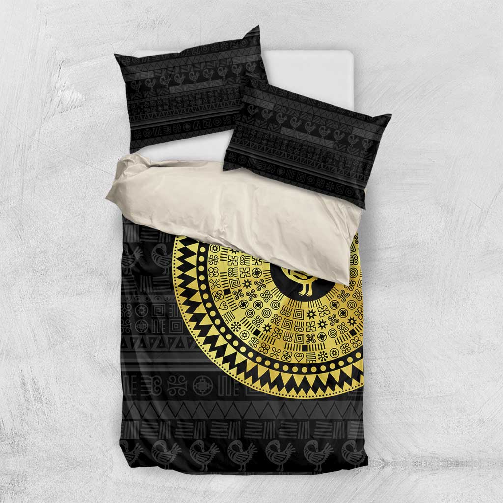 African Adinkra Bedding Set Sankofa Bird - Gold Version - Chest Arm Tattoo LT15