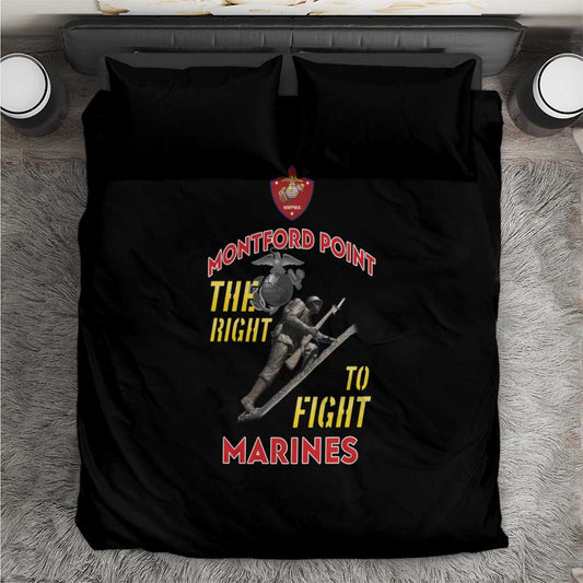African American Heroes Bedding Set Montford Point Marines - Black LT15