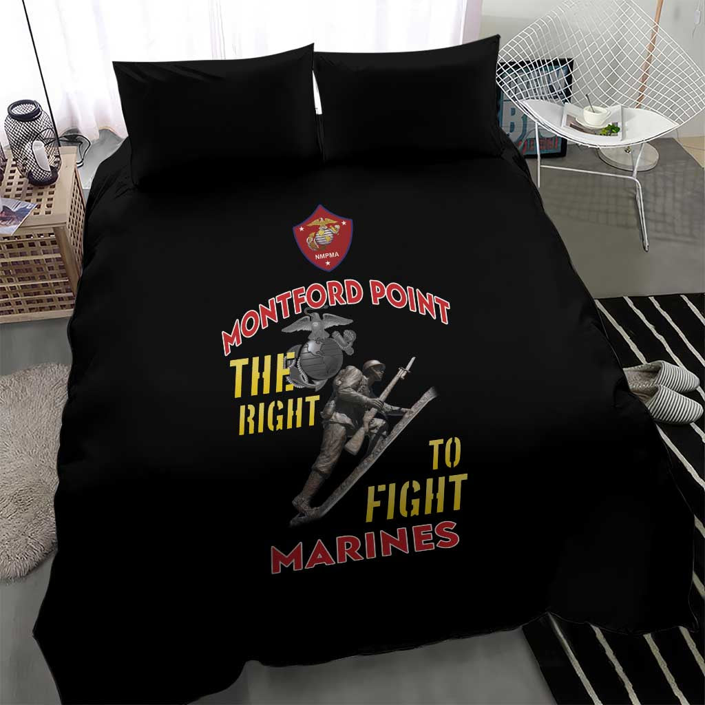 African American Heroes Bedding Set Montford Point Marines - Black LT15