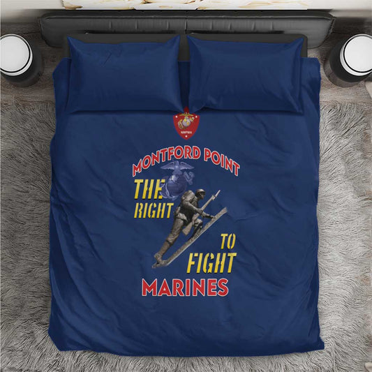African American Heroes Bedding Set Montford Point Marines - Blue LT15