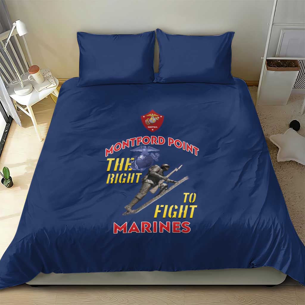 African American Heroes Bedding Set Montford Point Marines - Blue LT15