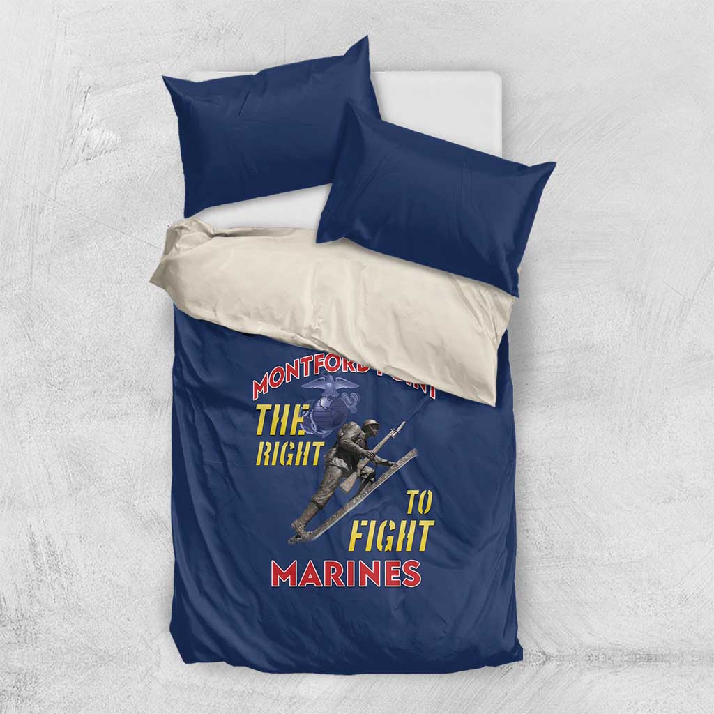 African American Heroes Bedding Set Montford Point Marines - Blue LT15