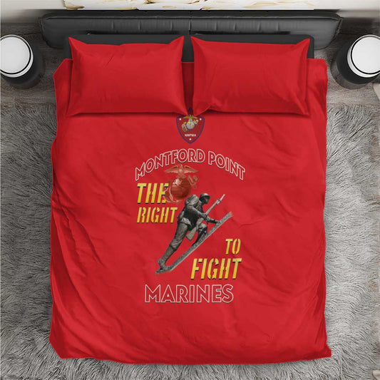 African American Heroes Bedding Set Montford Point Marines - Red LT15