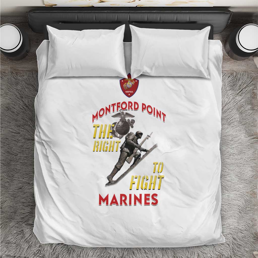 African American Heroes Bedding Set Montford Point Marines - White LT15