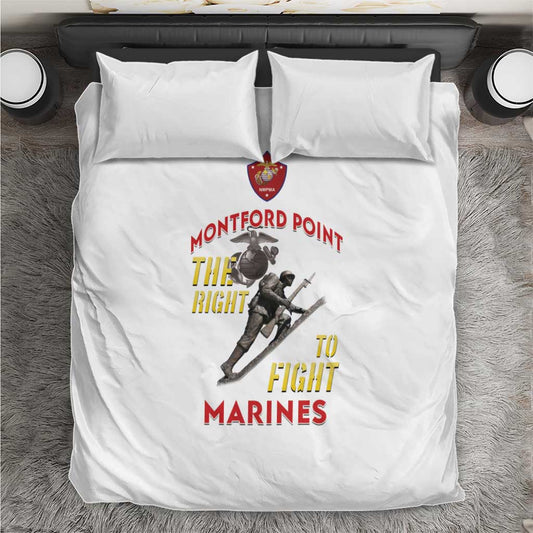 African American Heroes Bedding Set Montford Point Marines - White LT15