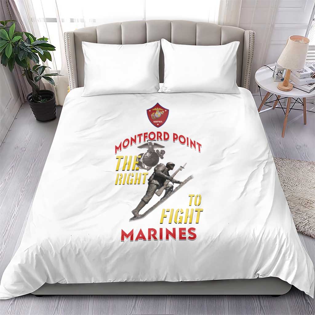 African American Heroes Bedding Set Montford Point Marines - White LT15