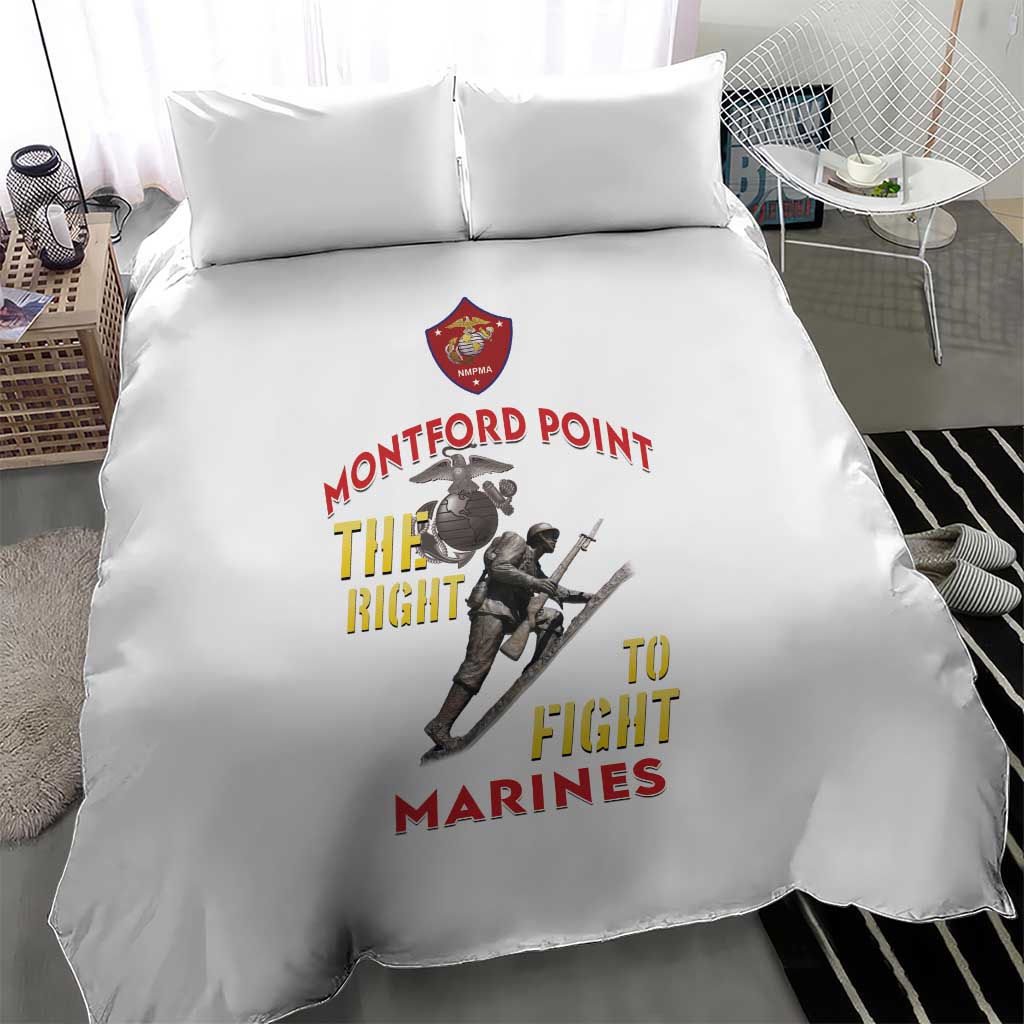 African American Heroes Bedding Set Montford Point Marines - White LT15