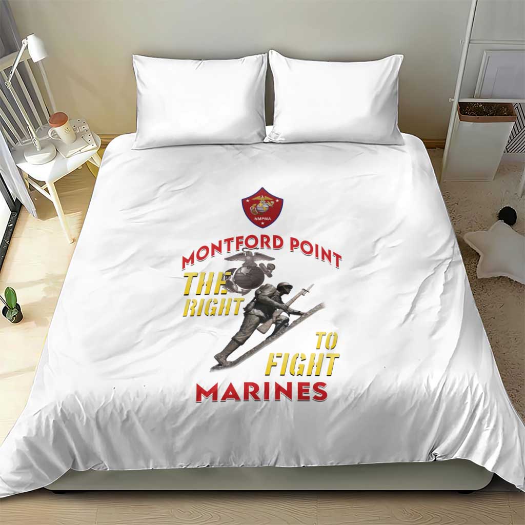 African American Heroes Bedding Set Montford Point Marines - White LT15