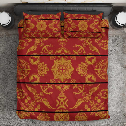 Basotho Blanket Bedding Set Lesotho Seanamarena Kharetsa Royal Red LT15