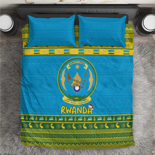 Afro Rwanda Christmas Bedding Set Noheli Nziza Coat Of Arms - African Pattern LT15