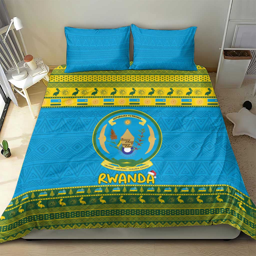 Afro Rwanda Christmas Bedding Set Noheli Nziza Coat Of Arms - African Pattern LT15