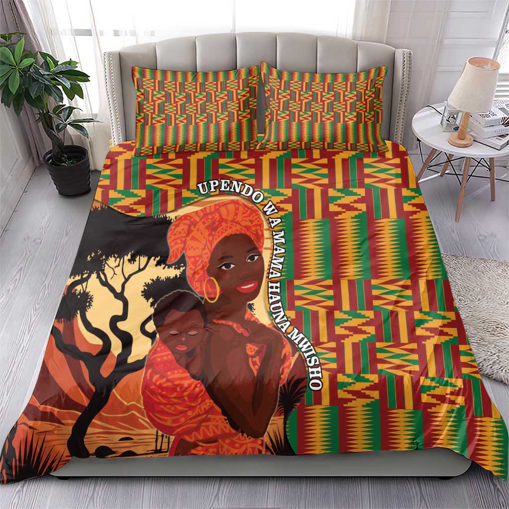 African Happy Mother's Day Bedding Set Black Mothers Kente Pattern LT15