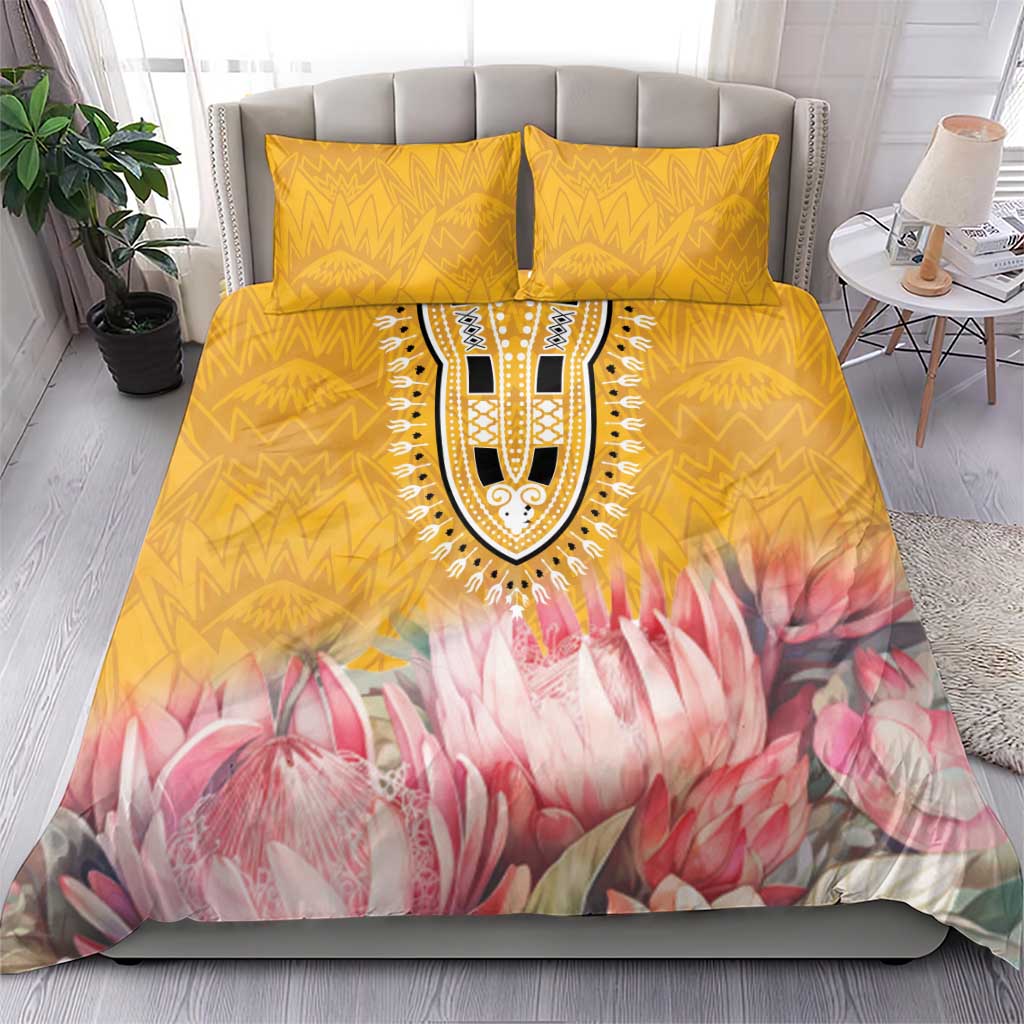 Africa Dashiki Bedding Set King Protea Floral Motif Patterns LT18