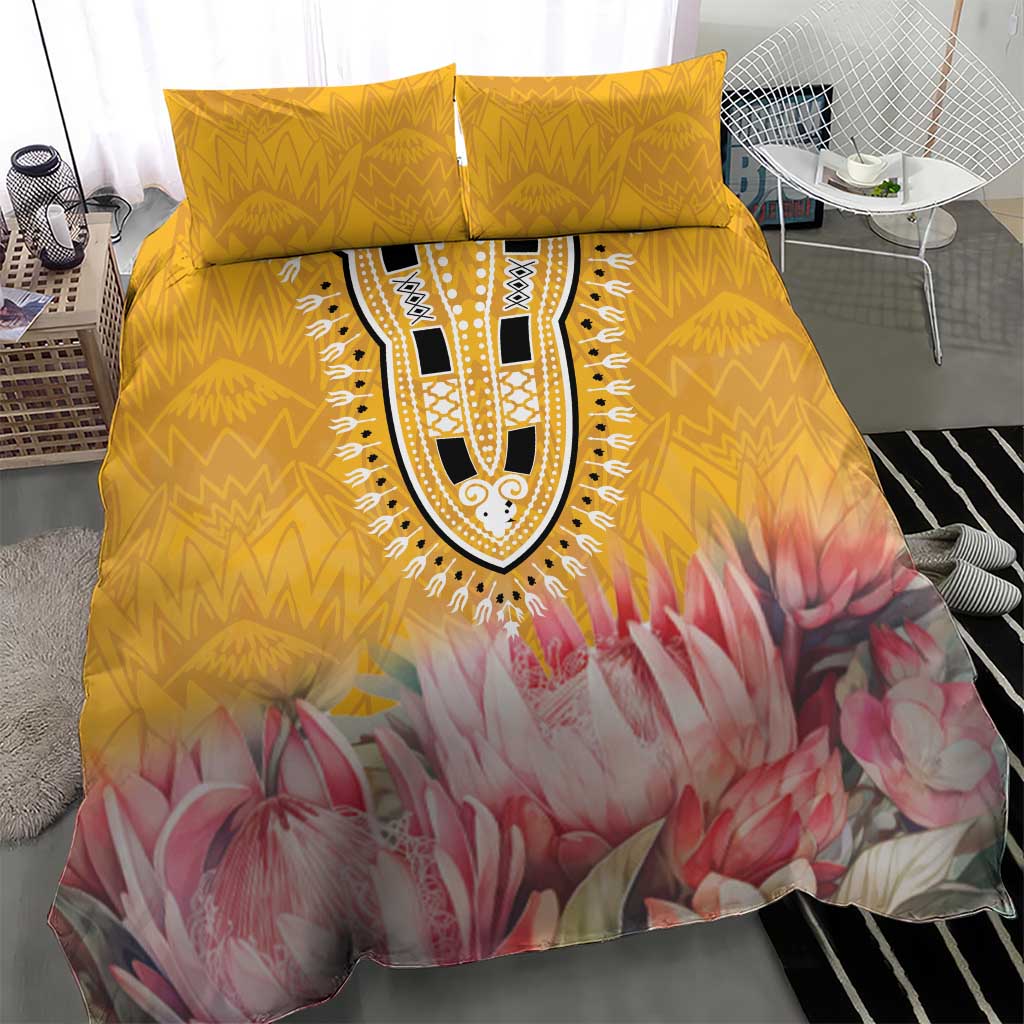 Africa Dashiki Bedding Set King Protea Floral Motif Patterns LT18