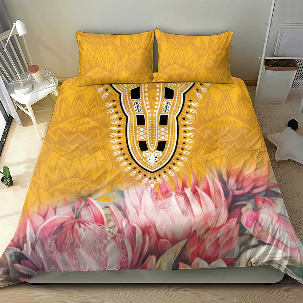 Africa Dashiki Bedding Set King Protea Floral Motif Patterns LT18