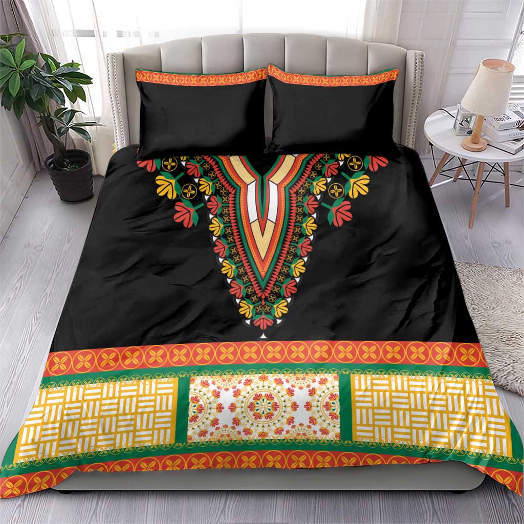 Africa Dashiki Bedding Set Embroidery Neckline Floral Pattern LT18