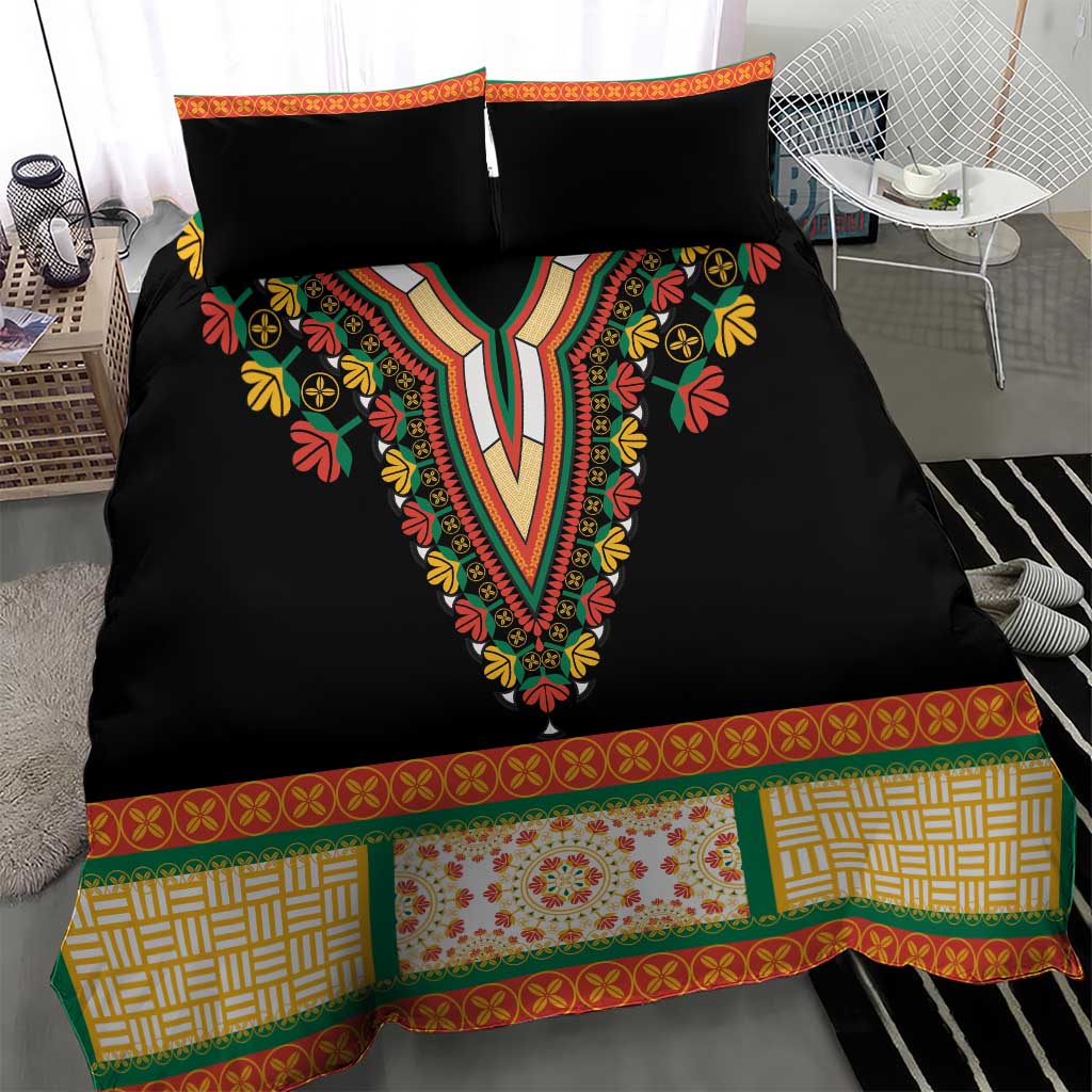 Africa Dashiki Bedding Set Embroidery Neckline Floral Pattern LT18