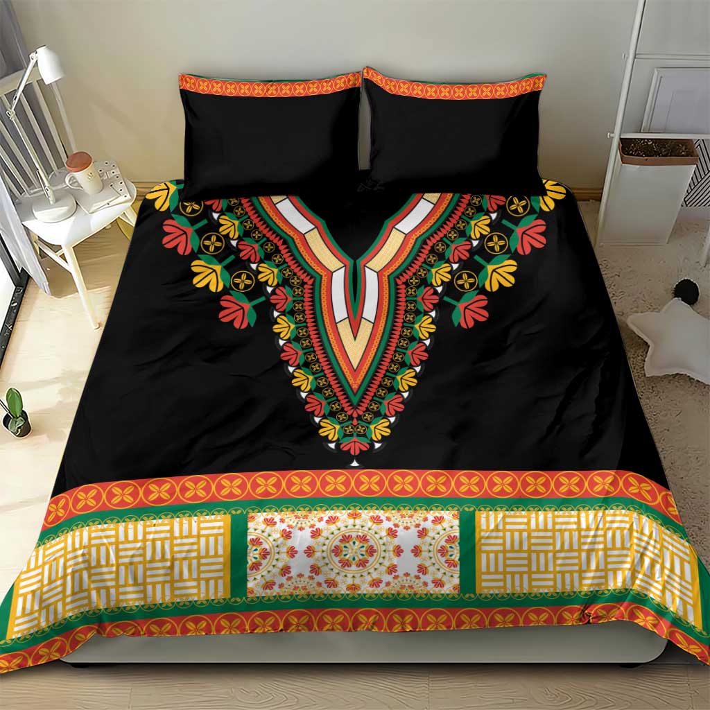Africa Dashiki Bedding Set Embroidery Neckline Floral Pattern LT18