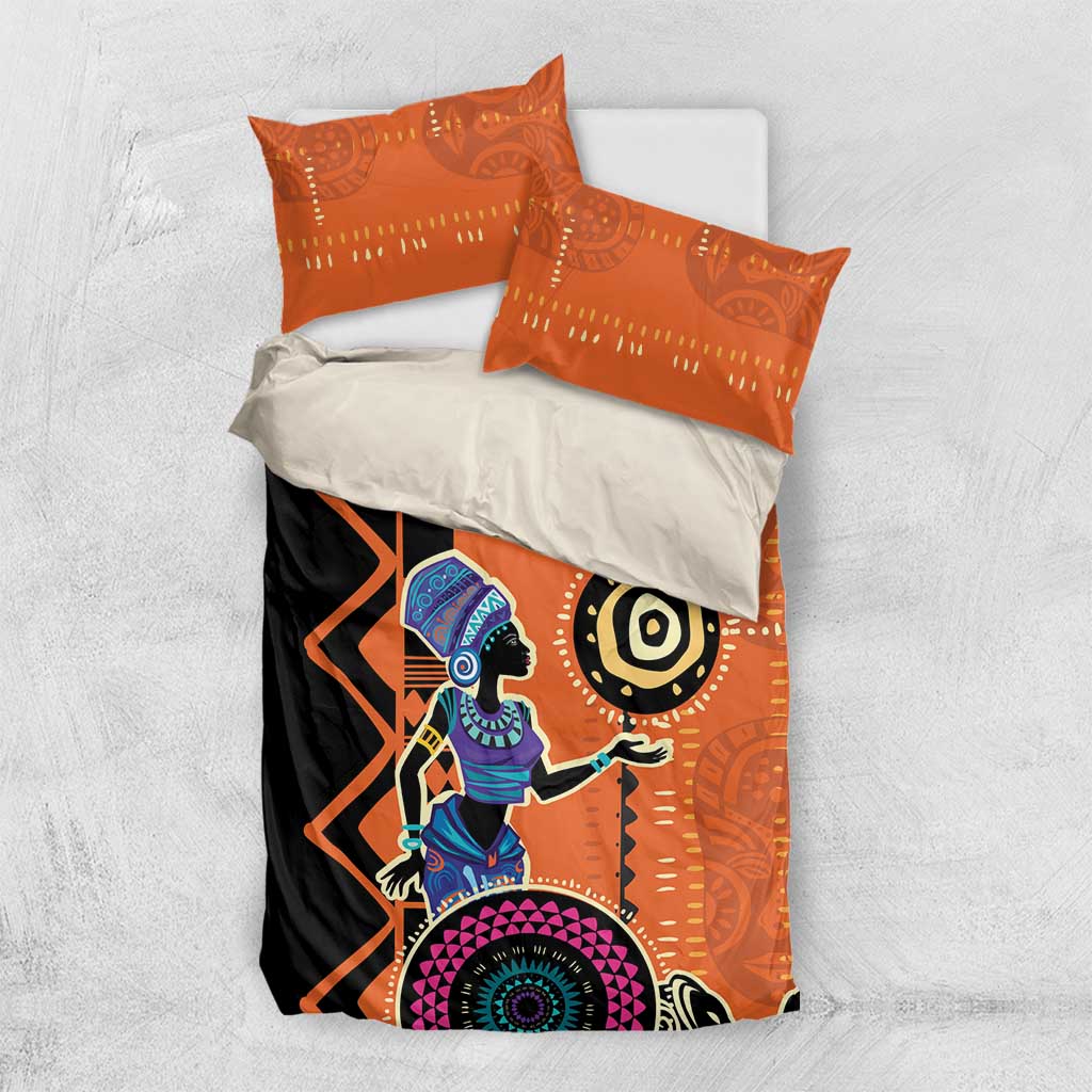 African Woman In Ethnic Dress Bedding Set Ethnic Geometric Patterns LT18