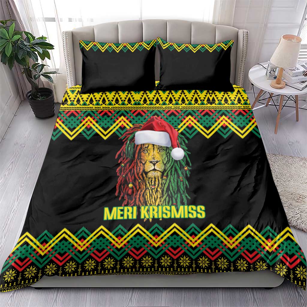 Black Jamaican Christmas Bedding Set Reggae Lion With Kente Pattern LT18
