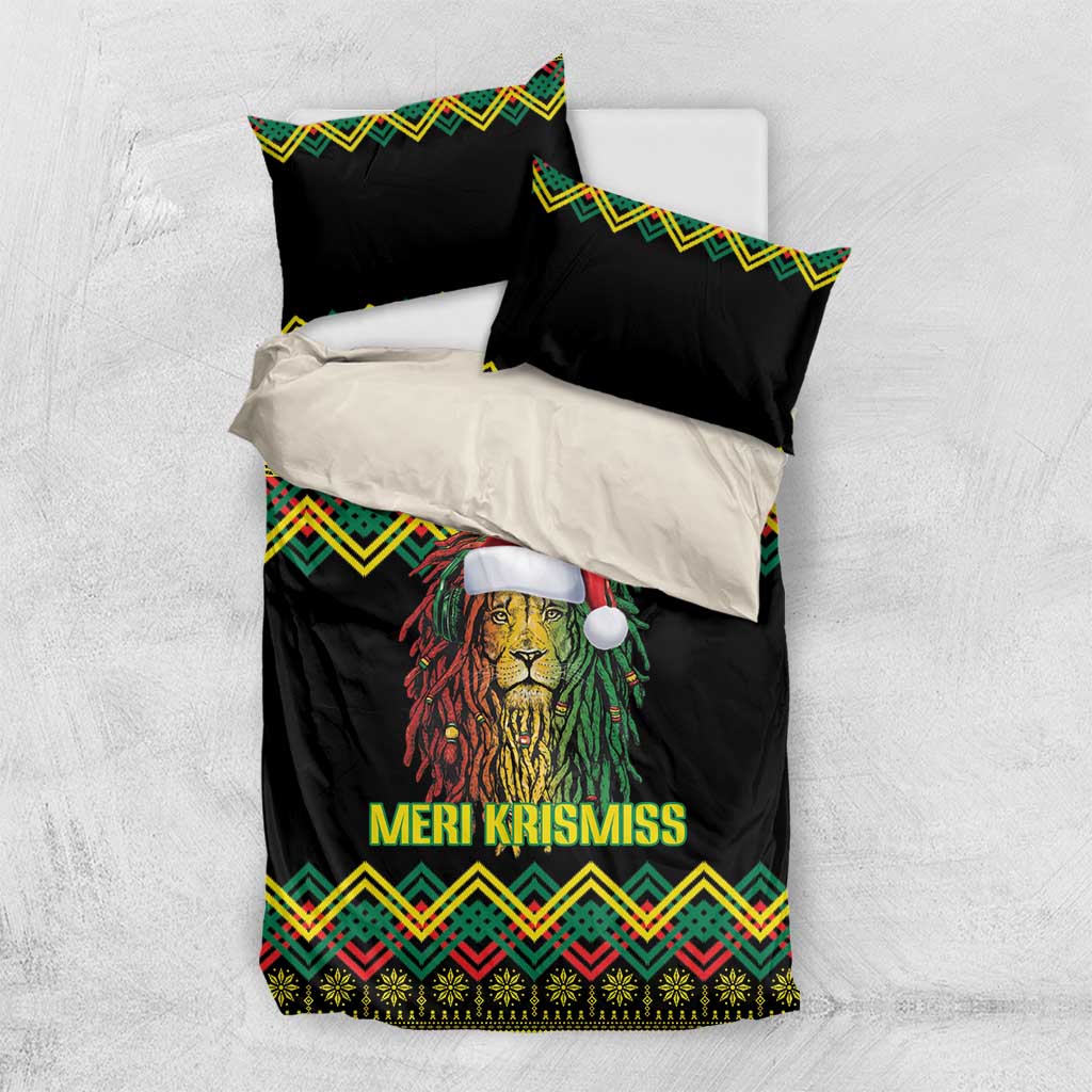 Black Jamaican Christmas Bedding Set Reggae Lion With Kente Pattern LT18