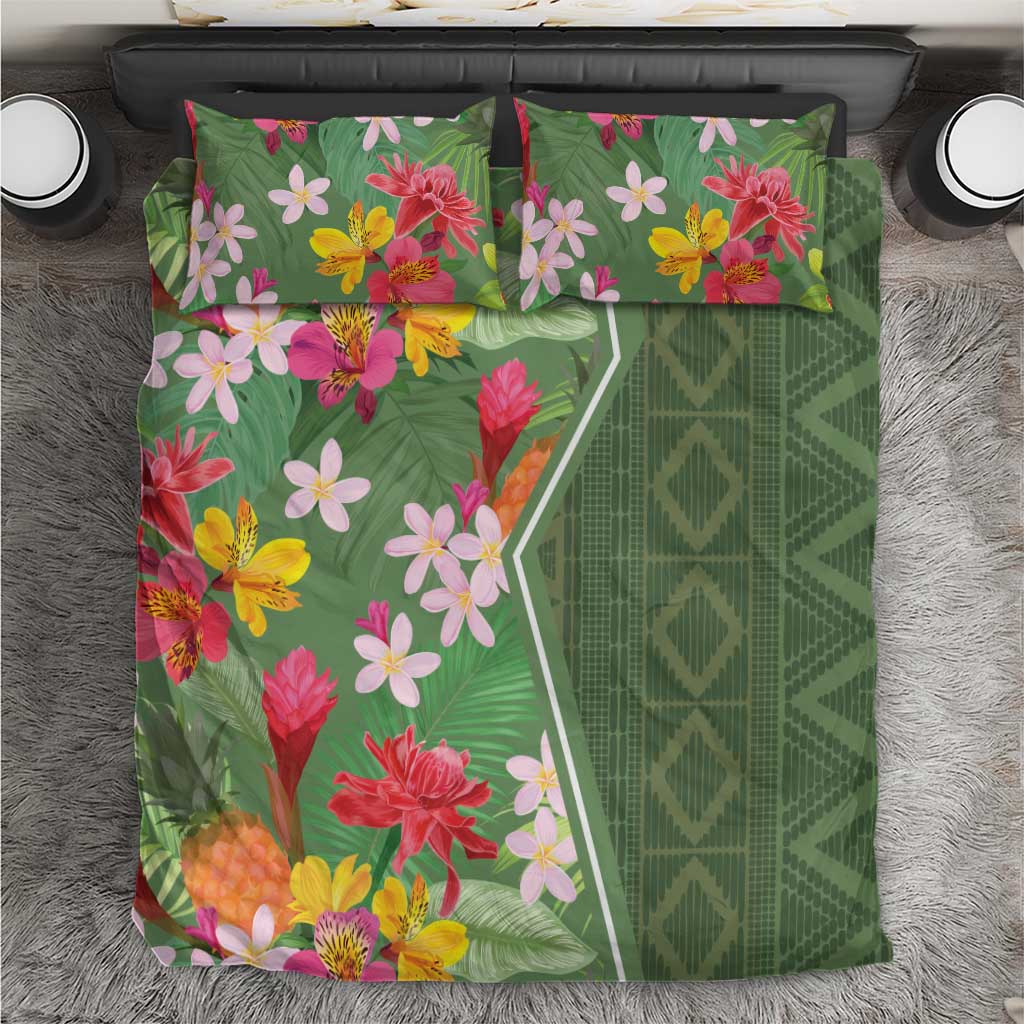 Afro Tropical Flowers Bedding Set Green Version LT18
