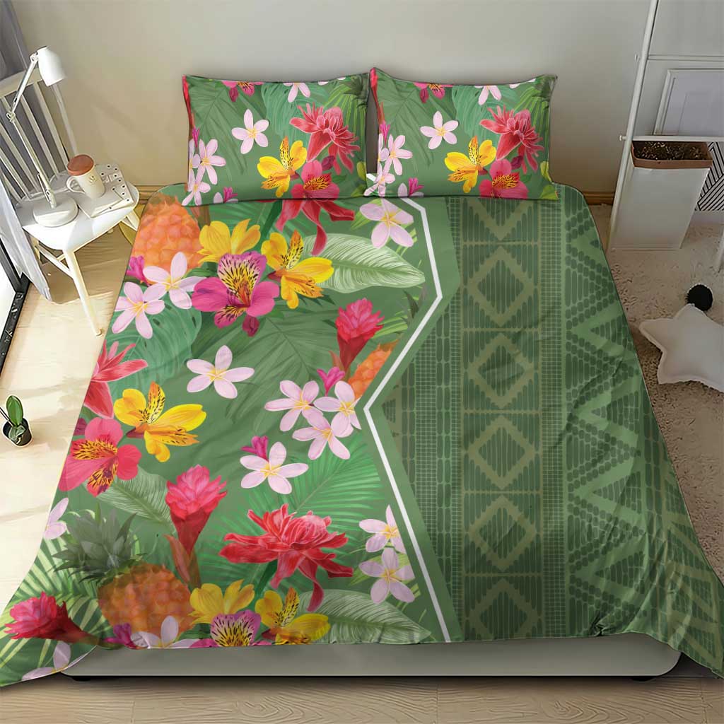 Afro Tropical Flowers Bedding Set Green Version LT18