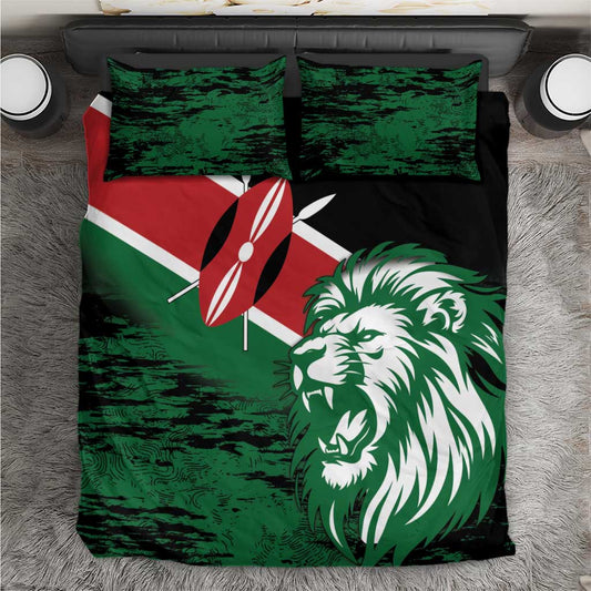 Afro Kenya Lion Head Bedding Set Flag Style LT18