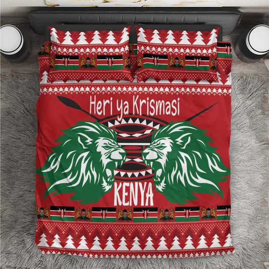 Afro Kenya Christmas Bedding Set Head Lion - Heri ya Krismasi LT18