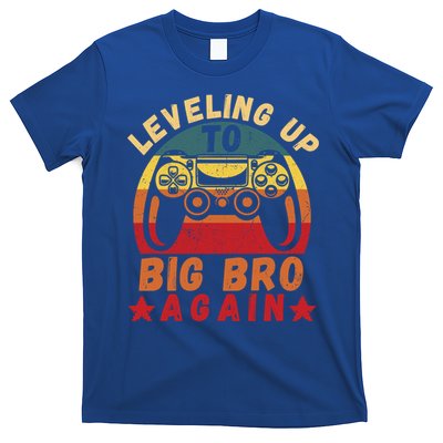 Leveling Up To Big Bro Again Vintage Big Brother Again Gamer Cool Gift T-Shirt