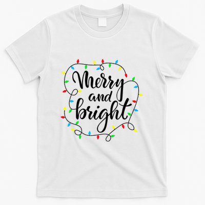 Merry and bright christmas family pajamas matching T-Shirt